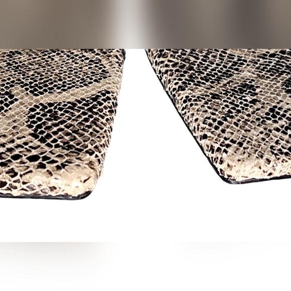 ZARA Animal Print Wedge Sandals Size 8.5 | Snakeskin Platform Heels  Neutral Tan - Picture 6 of 14